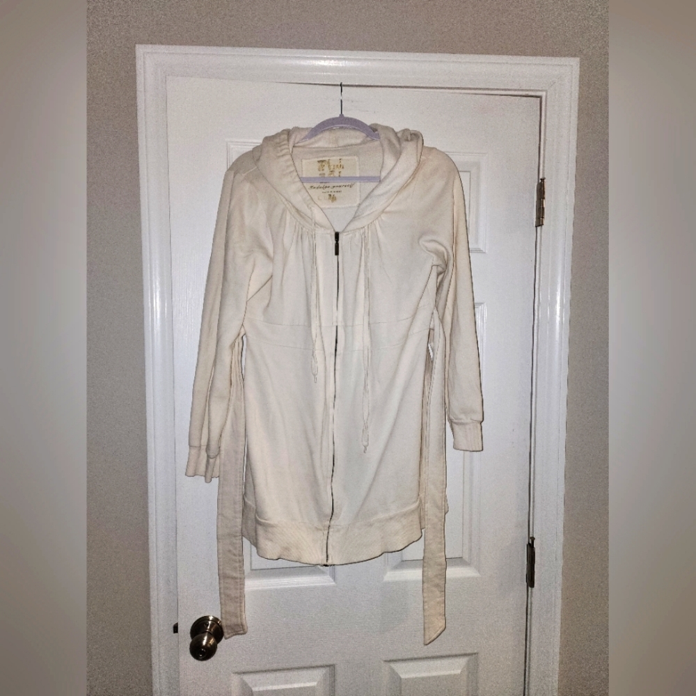 Plush & Lush Victoria Secret Hooded Zip Front Sweatshirt Jacket Vintage Large Y2